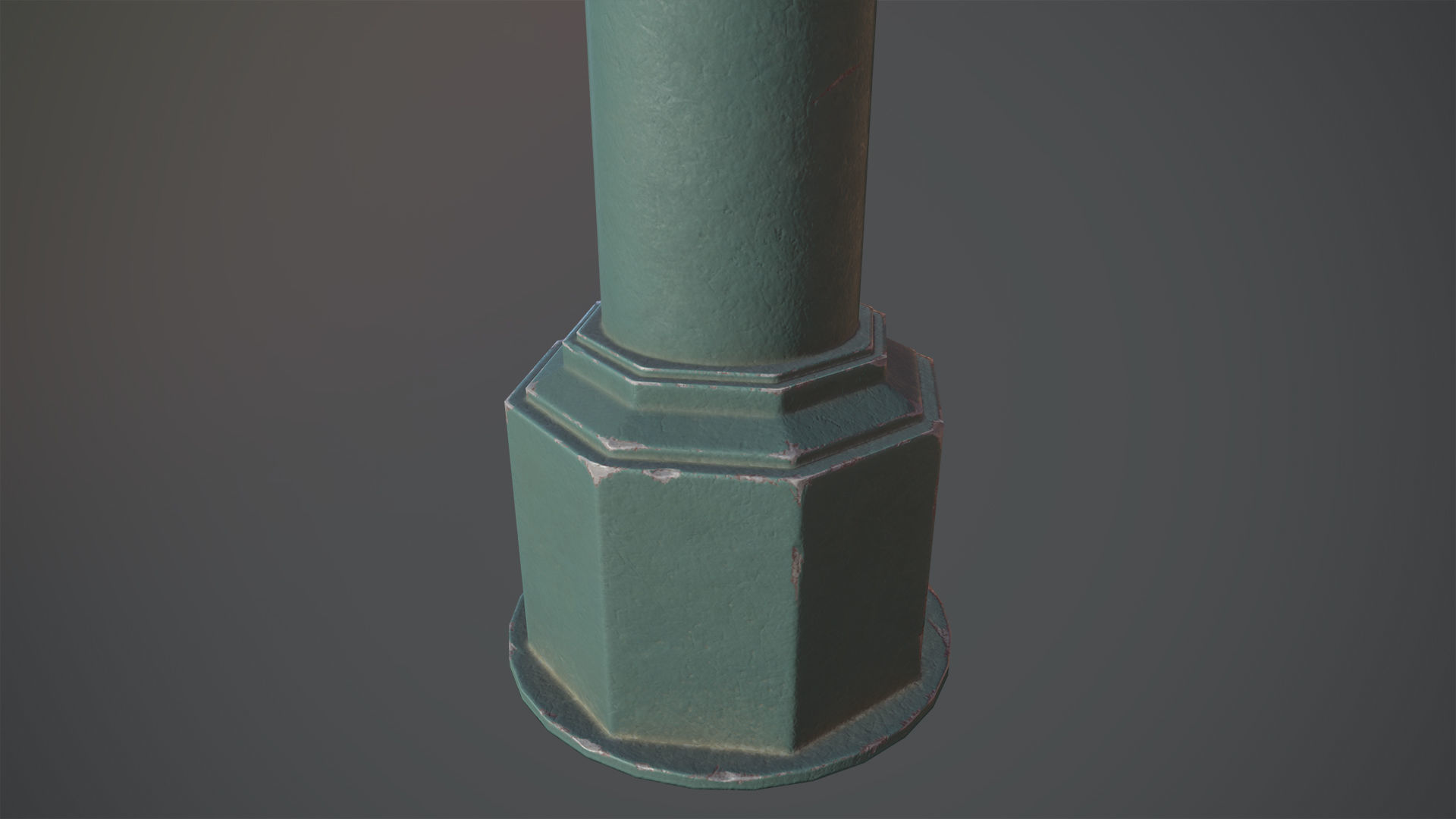 Barrier Bollard pack 3 Green v2 Low-poly 3D model_6
