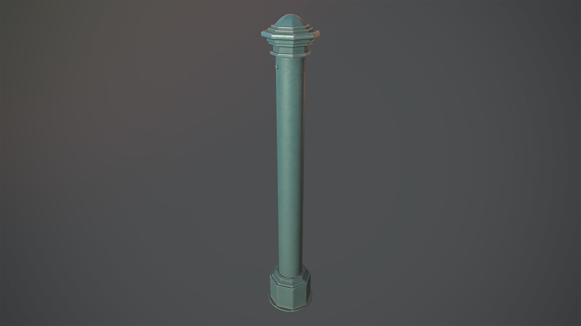 Barrier Bollard pack 3 Green v2 Low-poly 3D model_1
