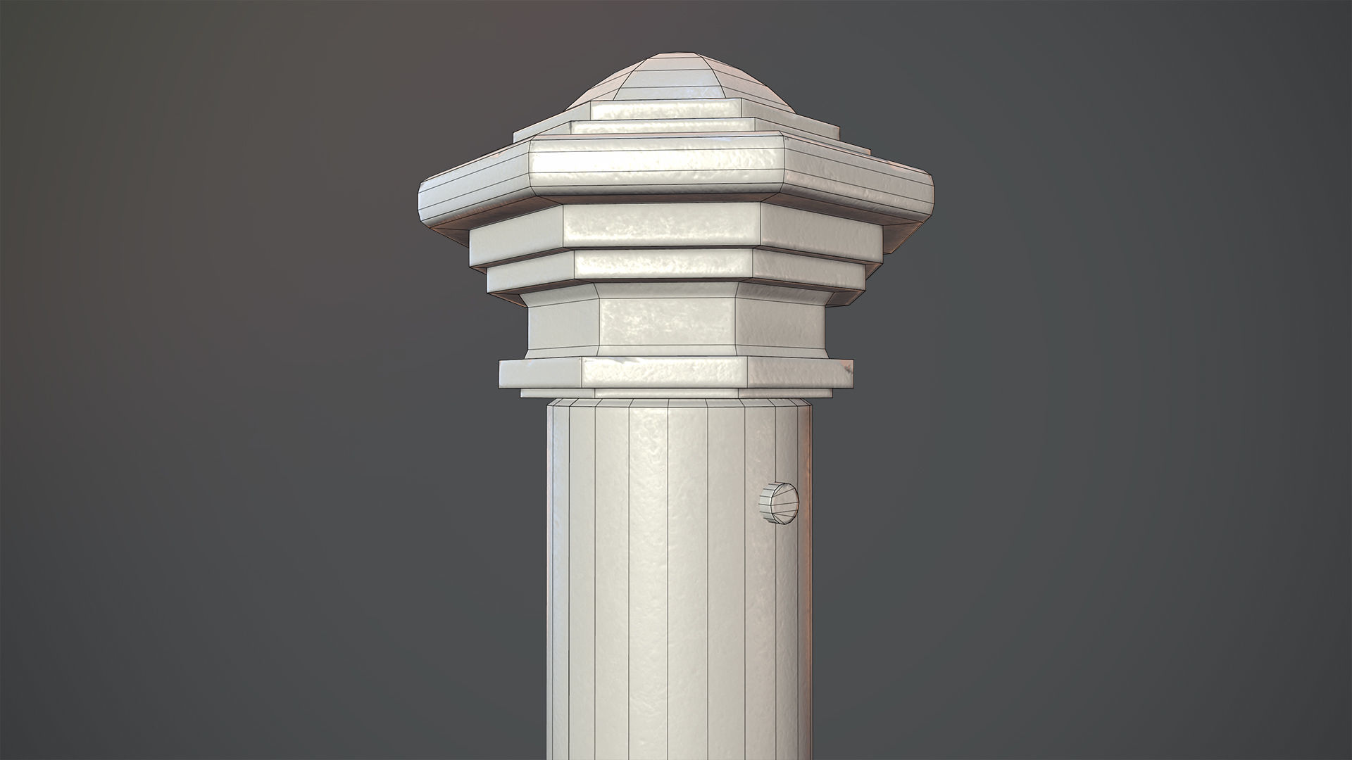 Barrier Bollard pack 3 Green v2 Low-poly 3D model_15