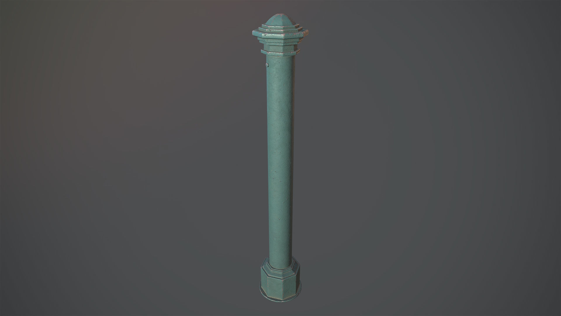 Barrier Bollard pack 3 Green v3 Low-poly 3D model_1