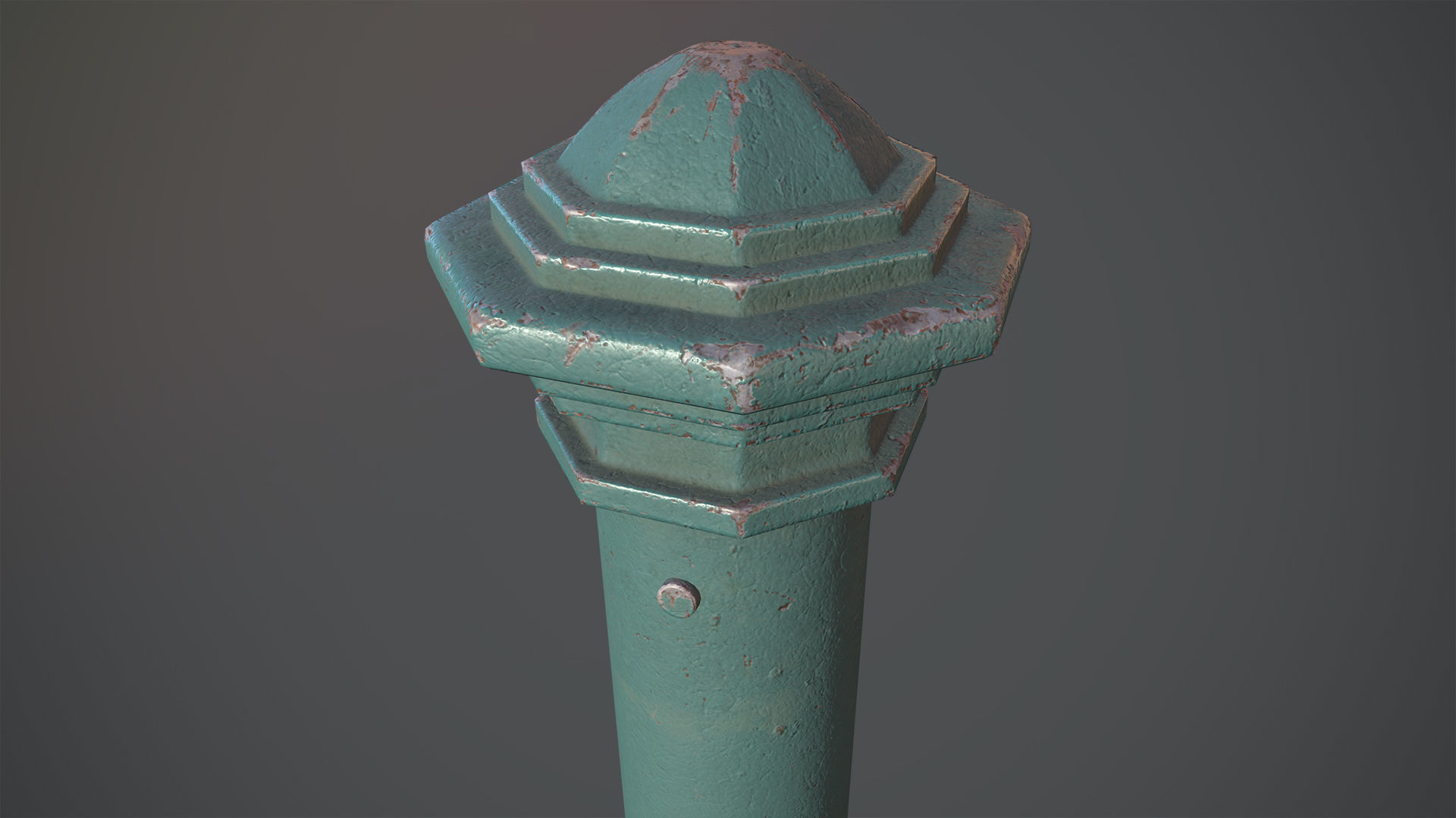 Barrier Bollard pack 3 Green v3 Low-poly 3D model_4
