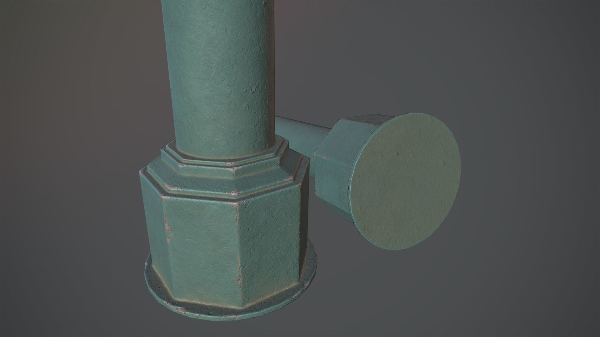 Barrier Bollard pack 3 Green v3 Low-poly 3D model_8