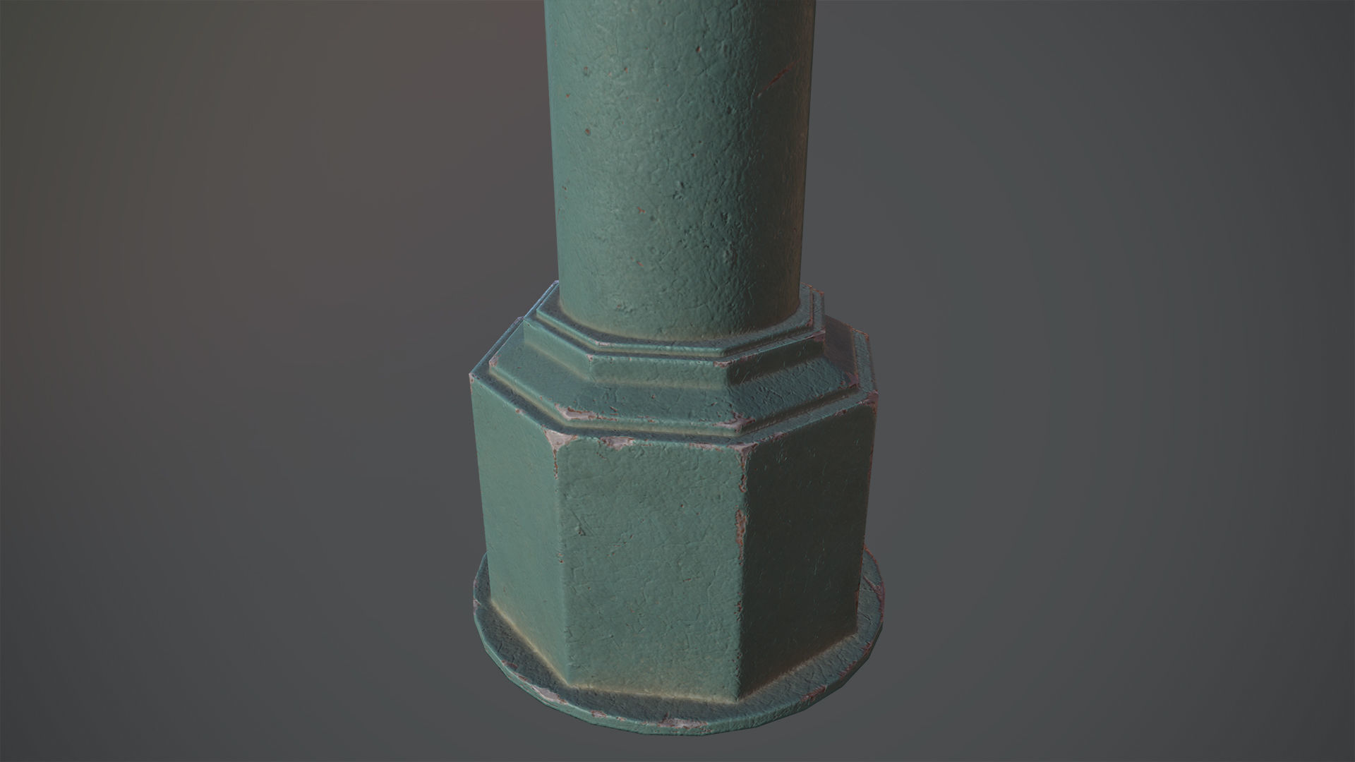 Barrier Bollard pack 3 Green v3 Low-poly 3D model_6