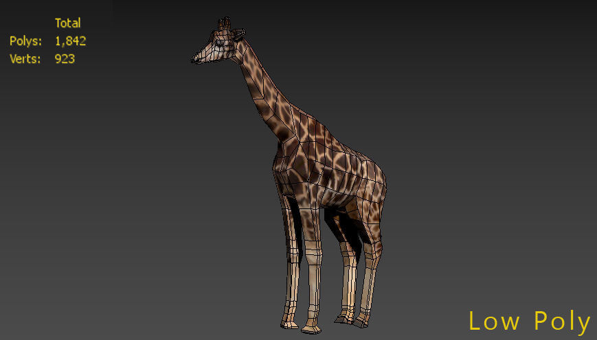 Giraffe Low-poly 3D model_7
