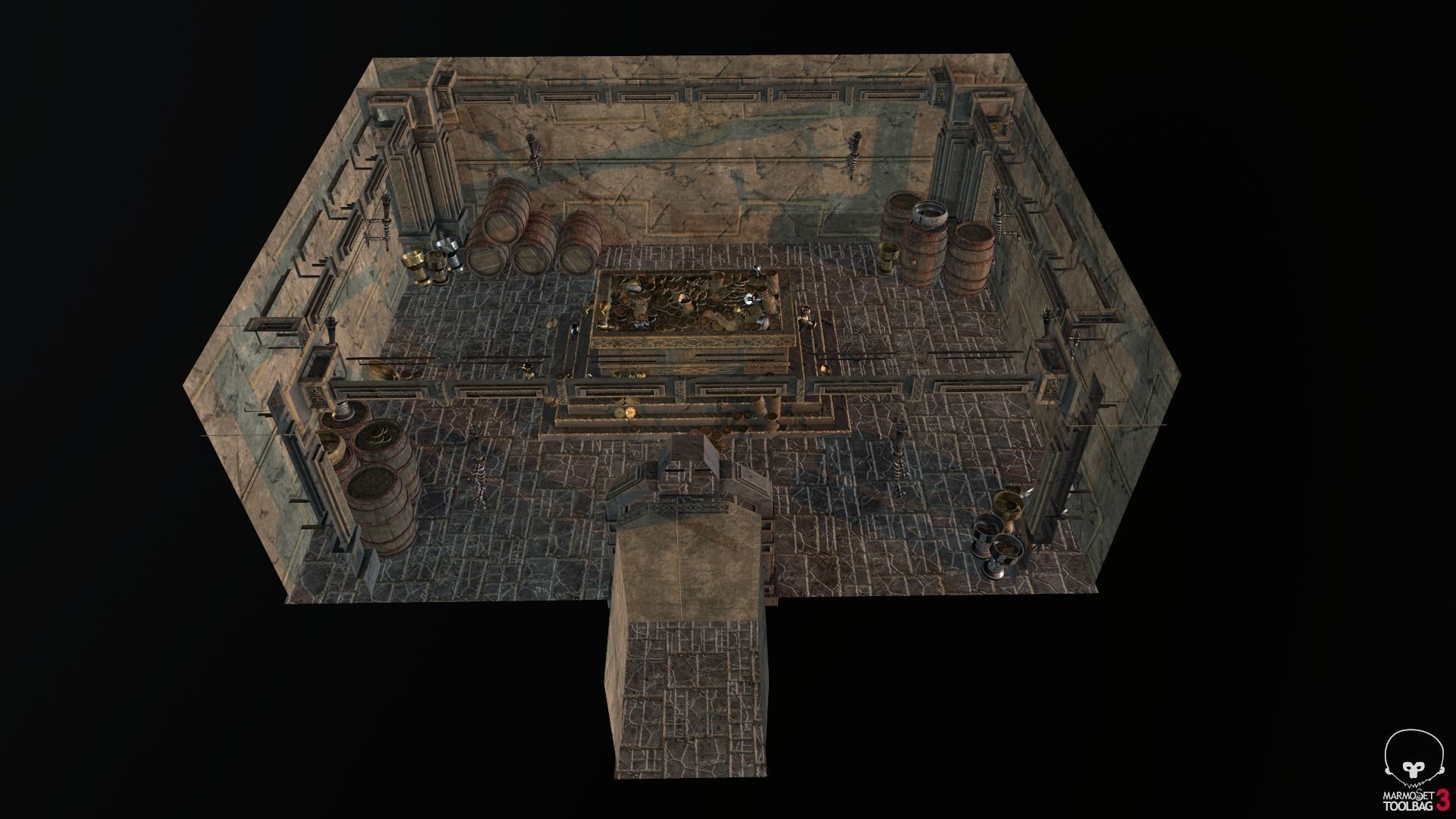 Medieval Fantasy Dwarf Treasure Room Low-poly 3D model_33