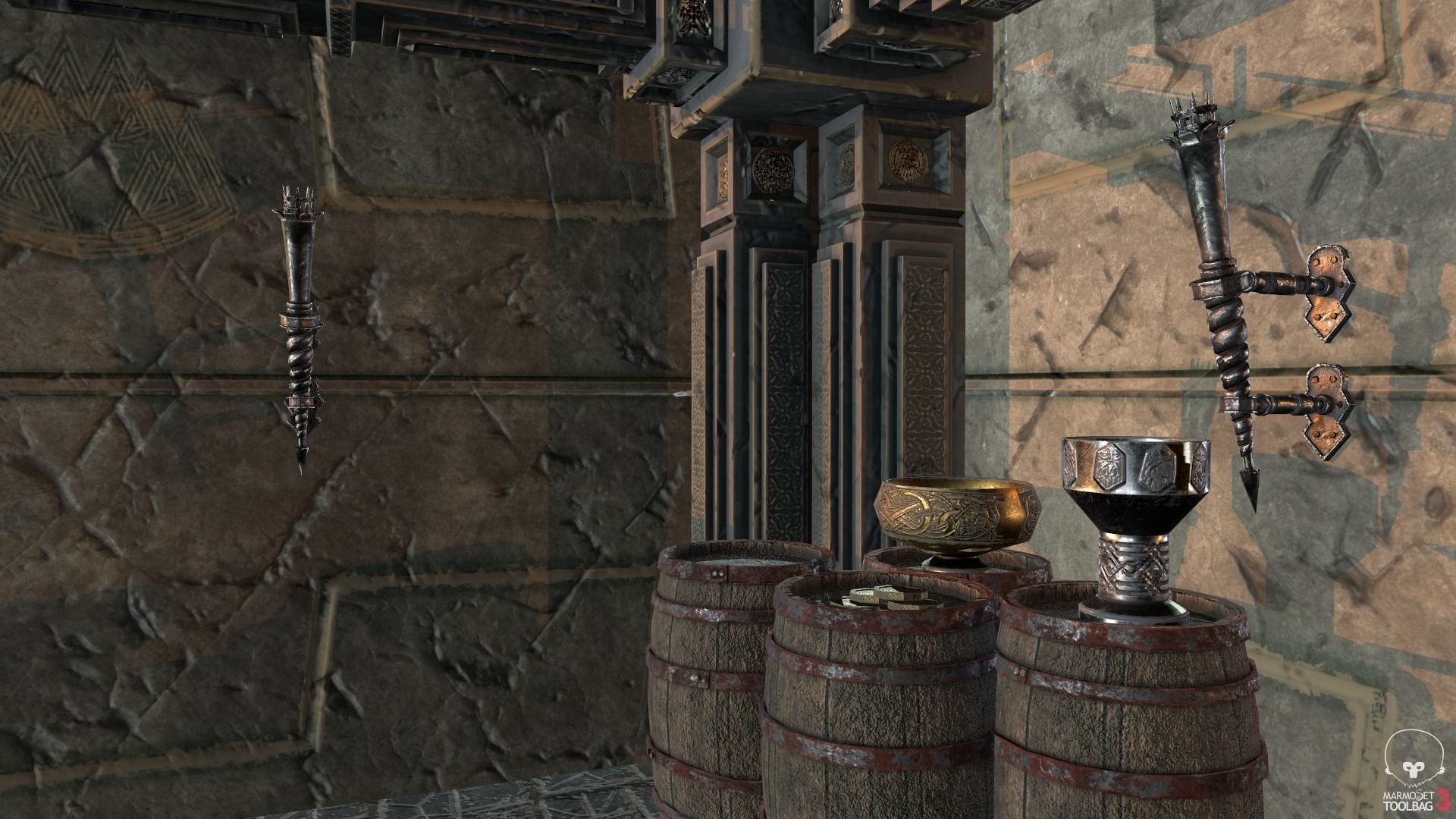 Medieval Fantasy Dwarf Treasure Room Low-poly 3D model_28