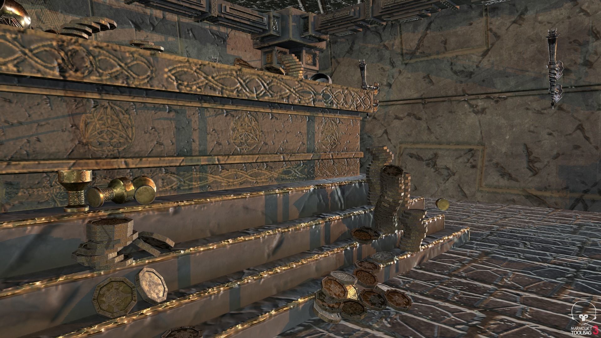 Medieval Fantasy Dwarf Treasure Room Low-poly 3D model_26