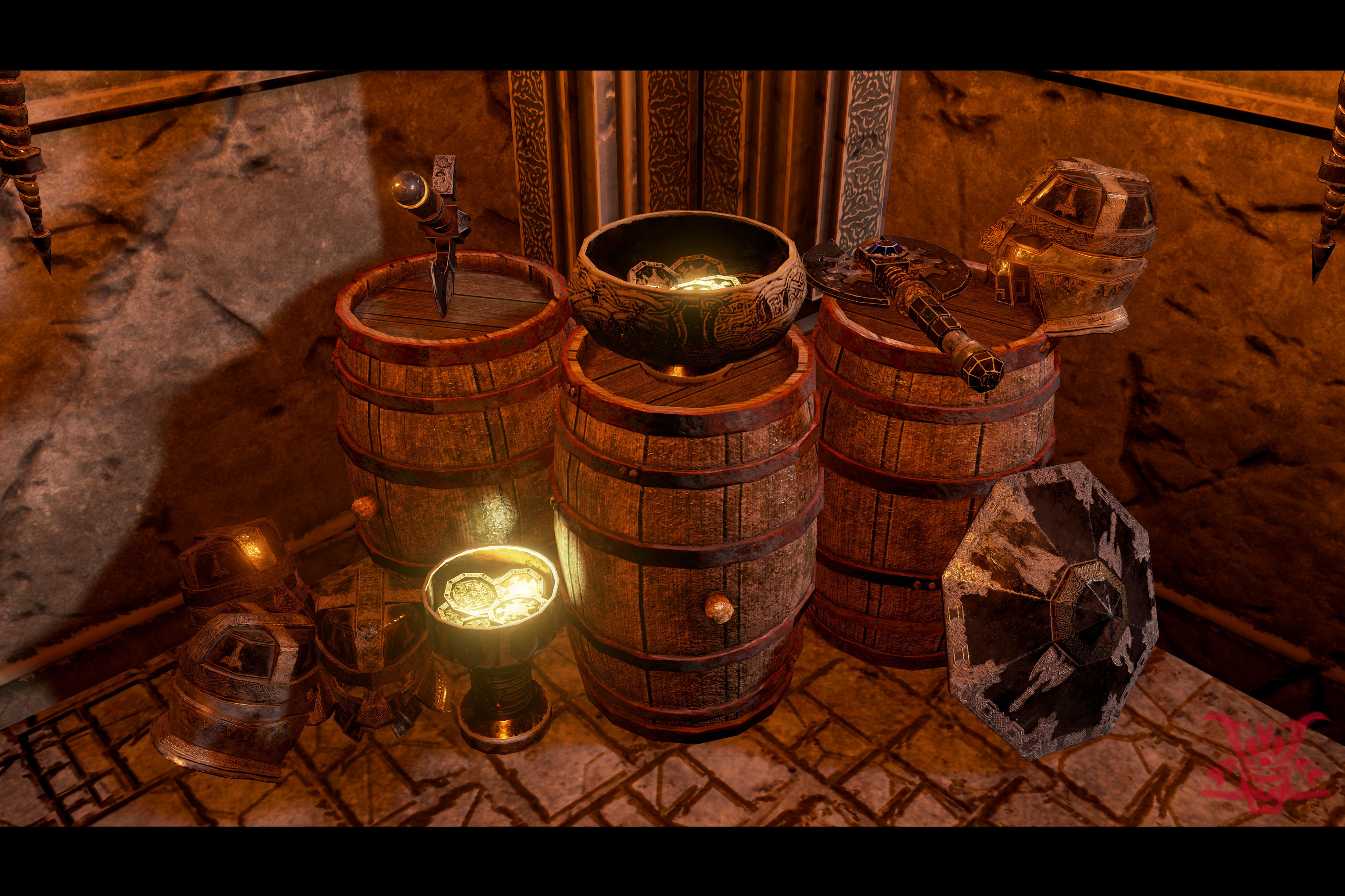 Medieval Fantasy Dwarf Treasure Room Low-poly 3D model_15