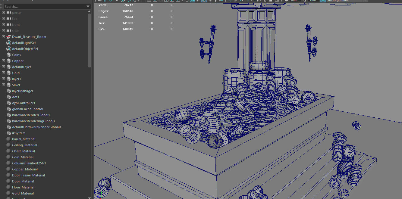 Medieval Fantasy Dwarf Treasure Room Low-poly 3D model_37