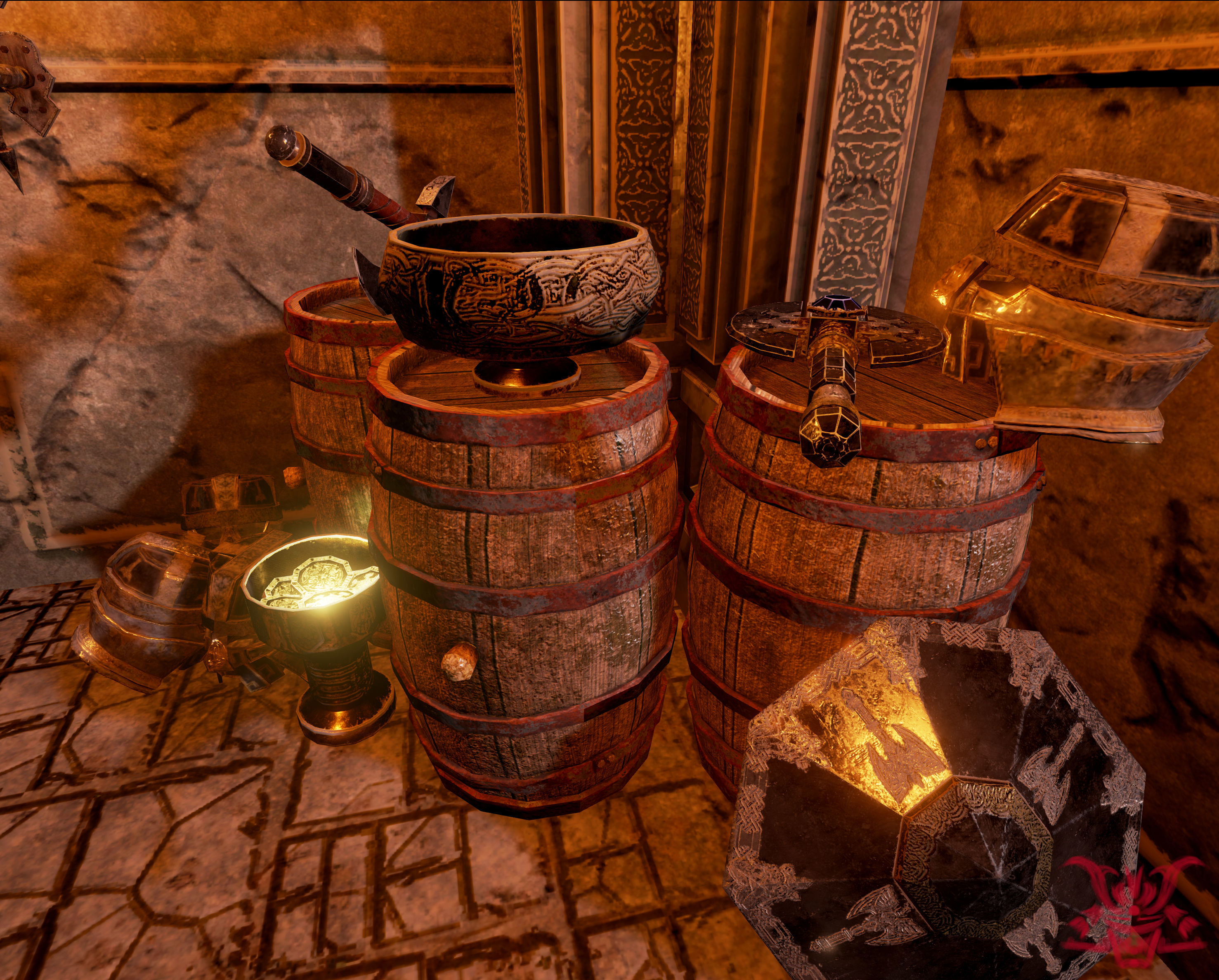 Medieval Fantasy Dwarf Treasure Room Low-poly 3D model_6