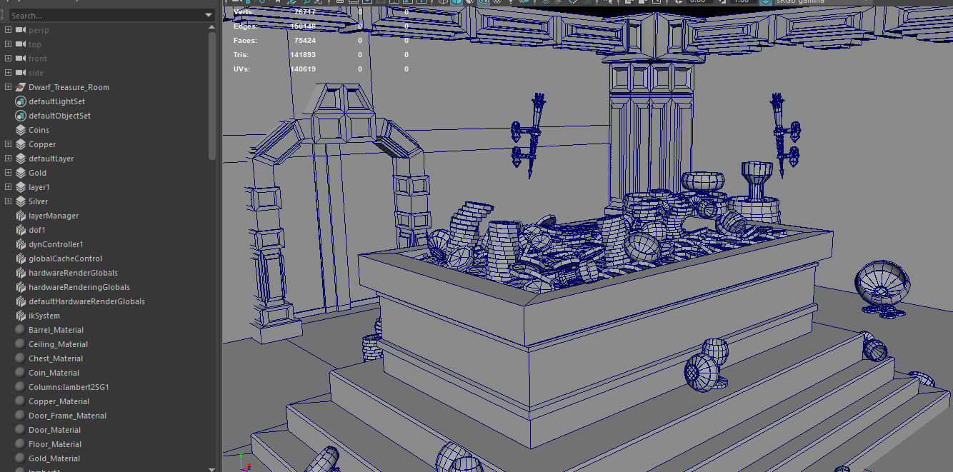 Medieval Fantasy Dwarf Treasure Room Low-poly 3D model_35