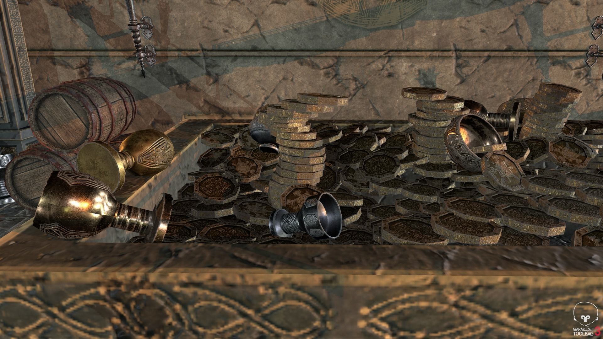 Medieval Fantasy Dwarf Treasure Room Low-poly 3D model_30