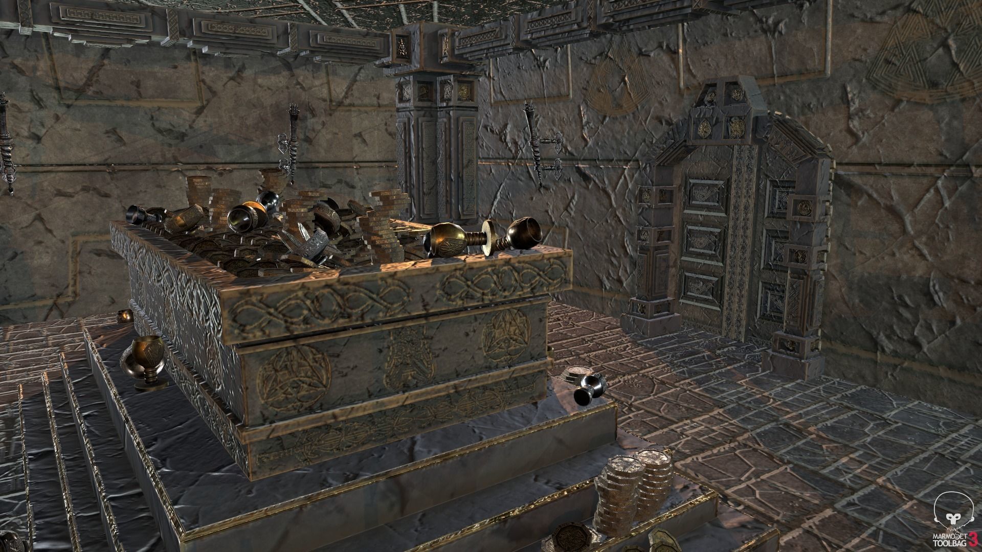 Medieval Fantasy Dwarf Treasure Room Low-poly 3D model_18