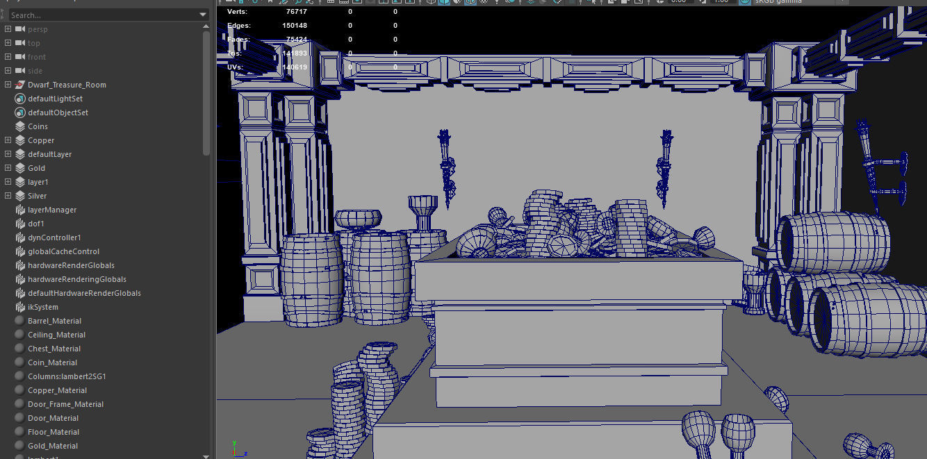 Medieval Fantasy Dwarf Treasure Room Low-poly 3D model_34