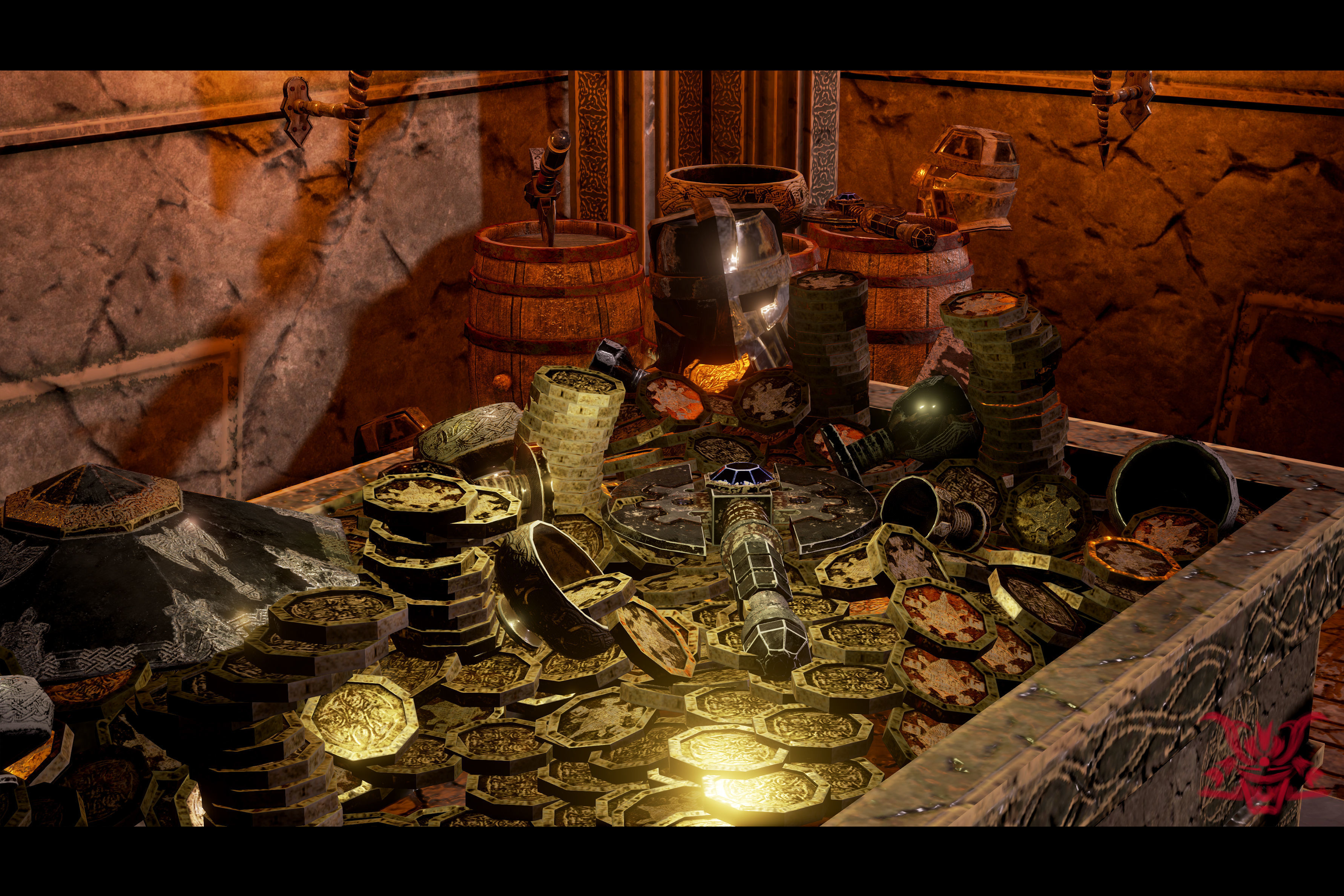 Medieval Fantasy Dwarf Treasure Room Low-poly 3D model_17