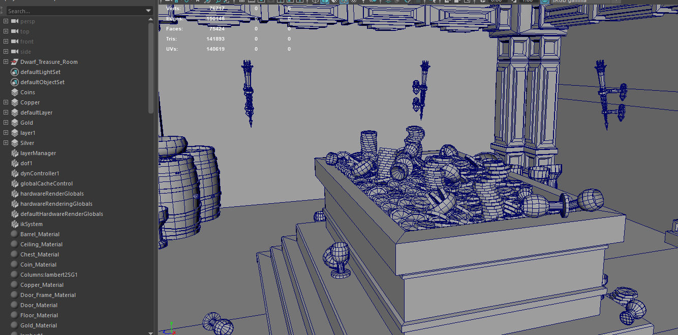 Medieval Fantasy Dwarf Treasure Room Low-poly 3D model_36