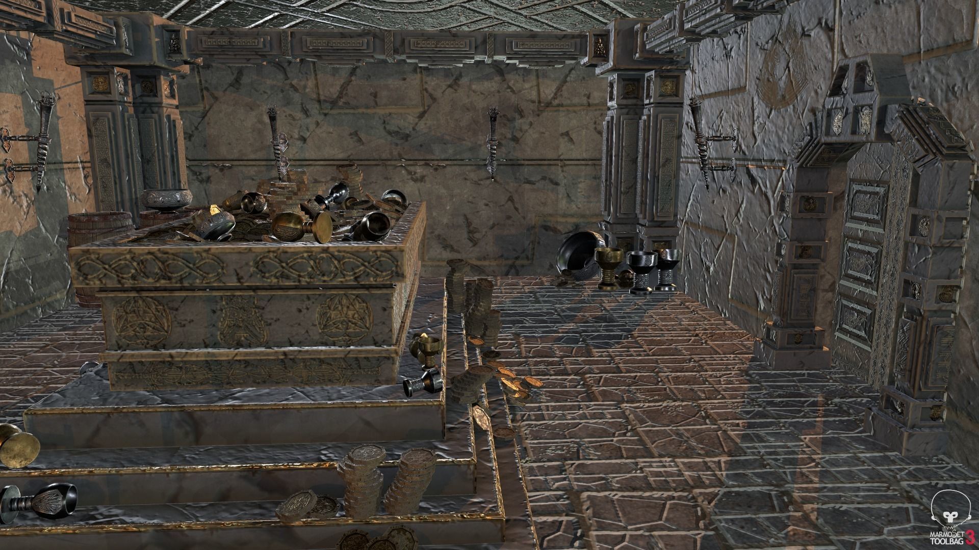 Medieval Fantasy Dwarf Treasure Room Low-poly 3D model_19