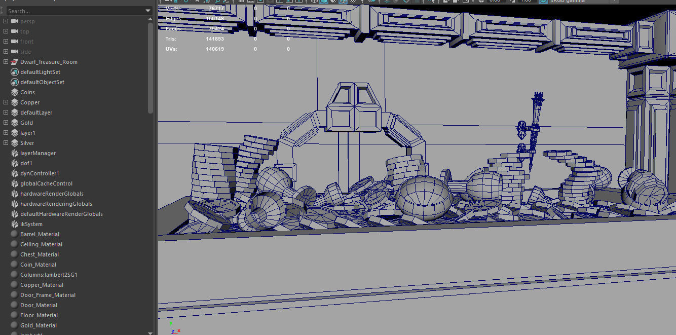 Medieval Fantasy Dwarf Treasure Room Low-poly 3D model_39