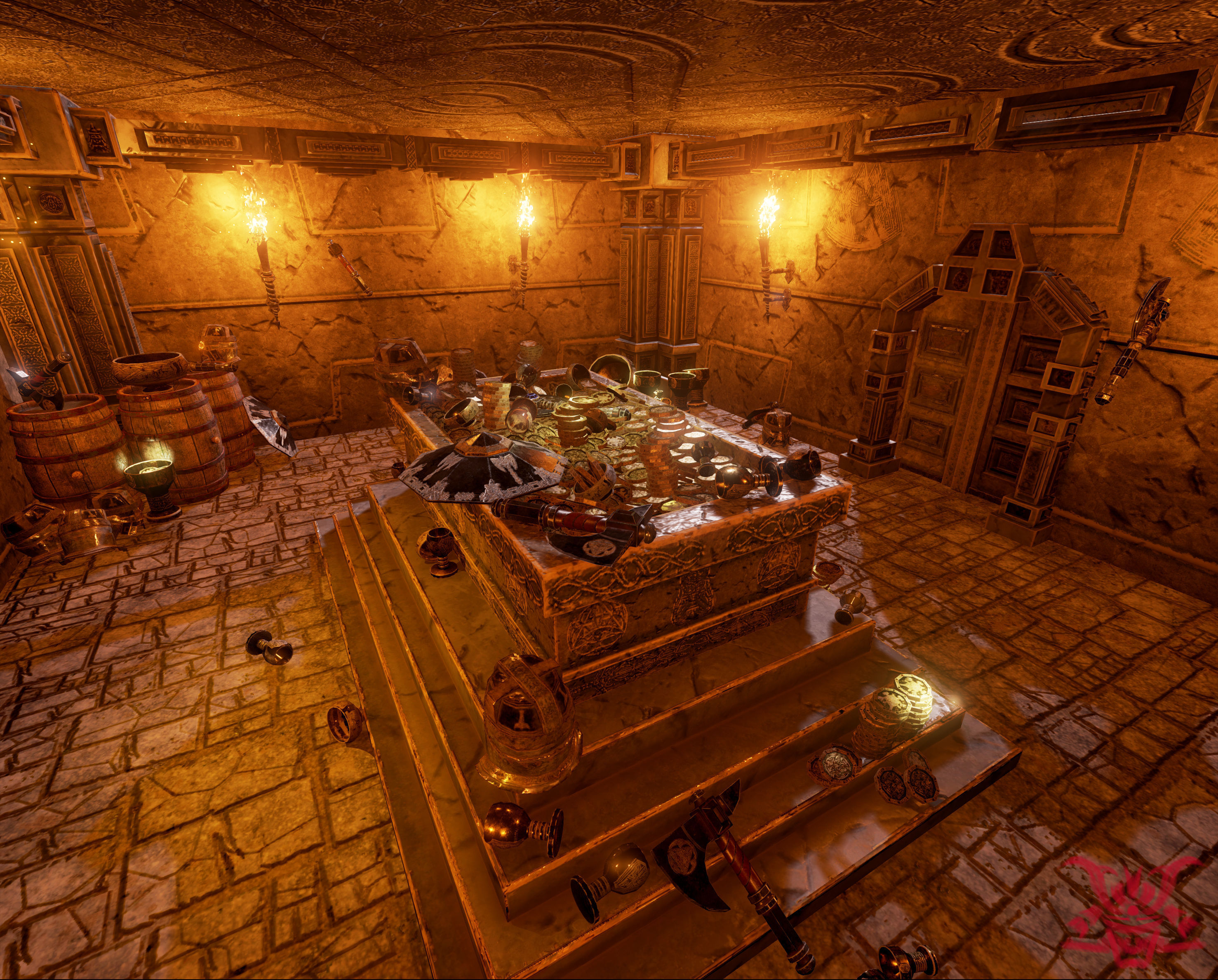 Medieval Fantasy Dwarf Treasure Room Low-poly 3D model_5