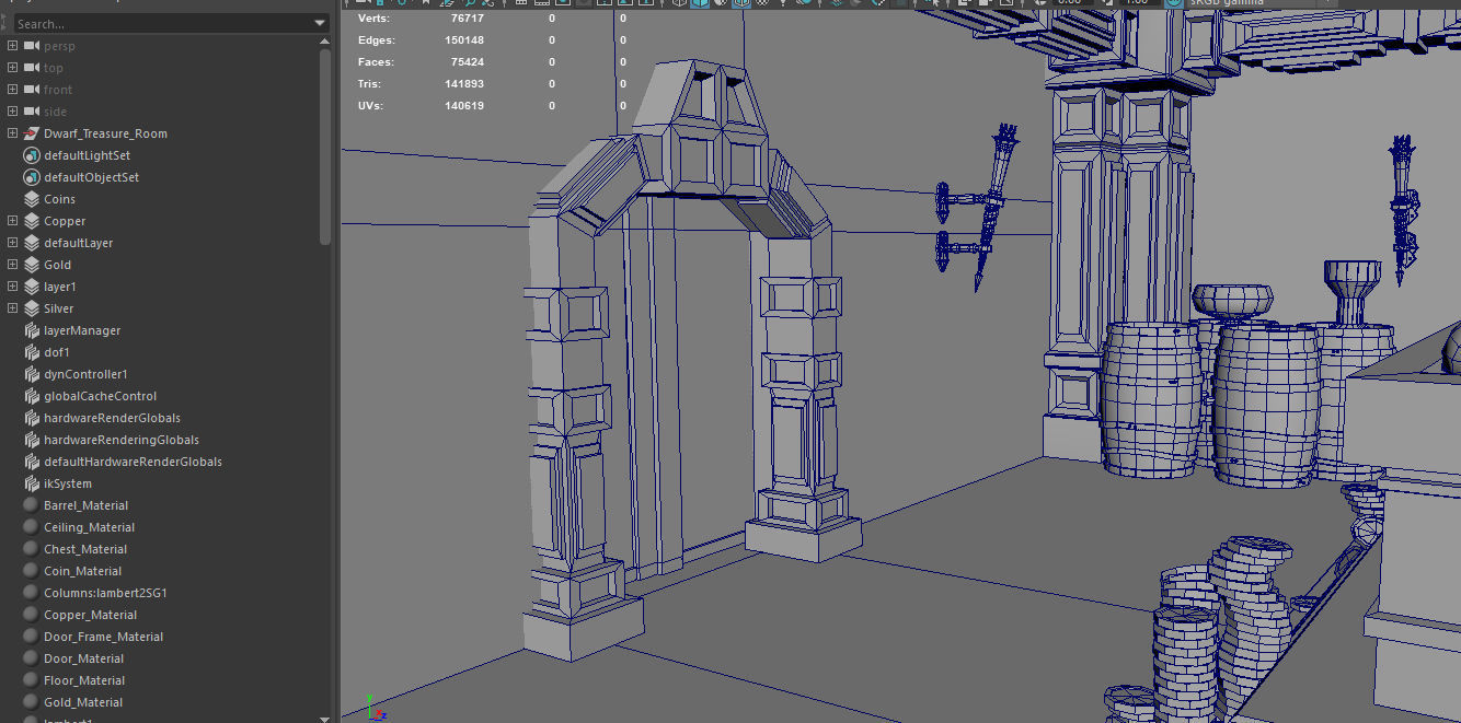 Medieval Fantasy Dwarf Treasure Room Low-poly 3D model_40