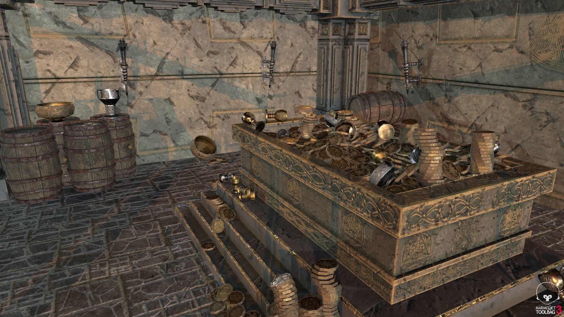 Medieval Fantasy Dwarf Treasure Room Low-poly 3D model_27