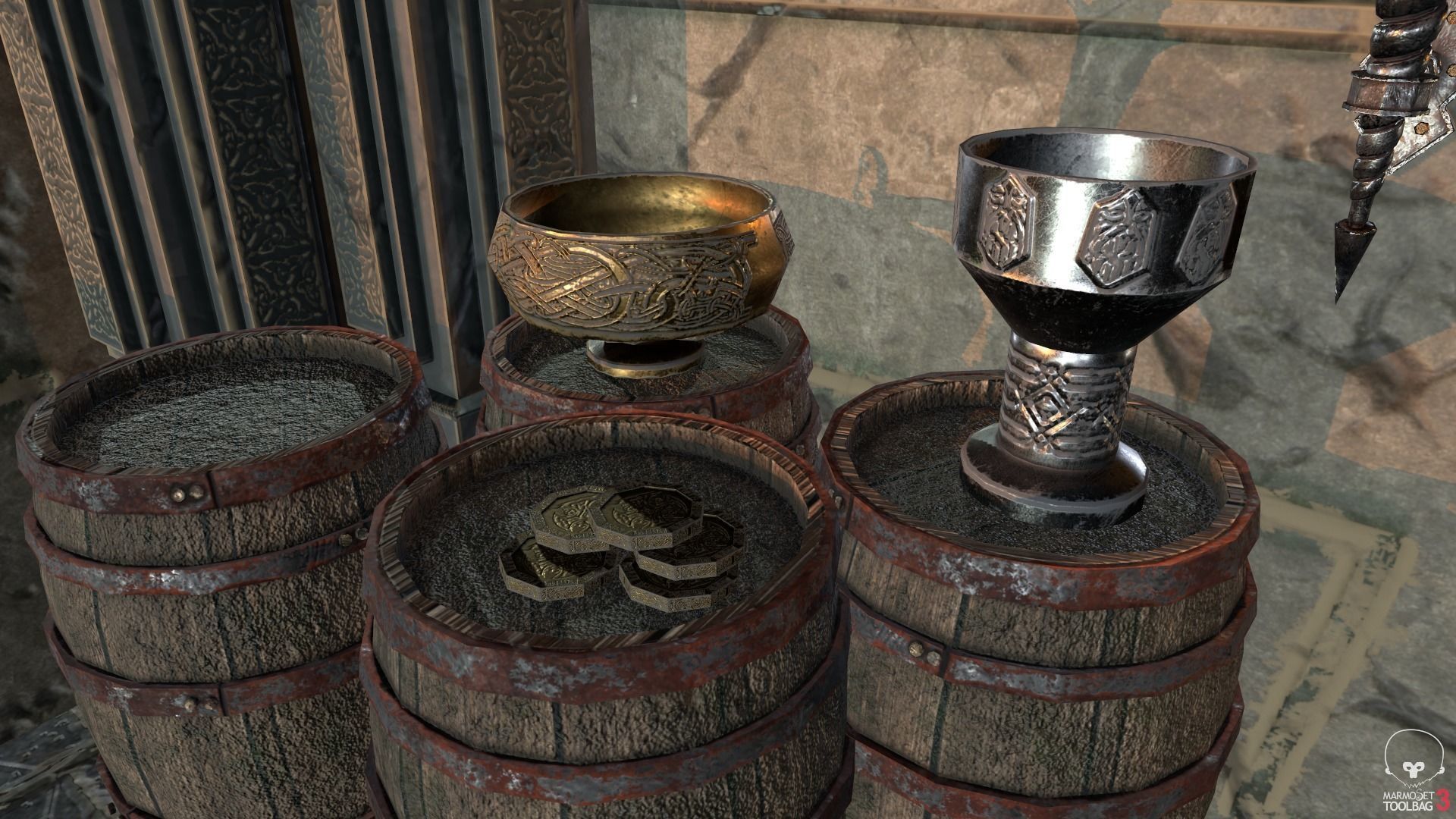 Medieval Fantasy Dwarf Treasure Room Low-poly 3D model_29