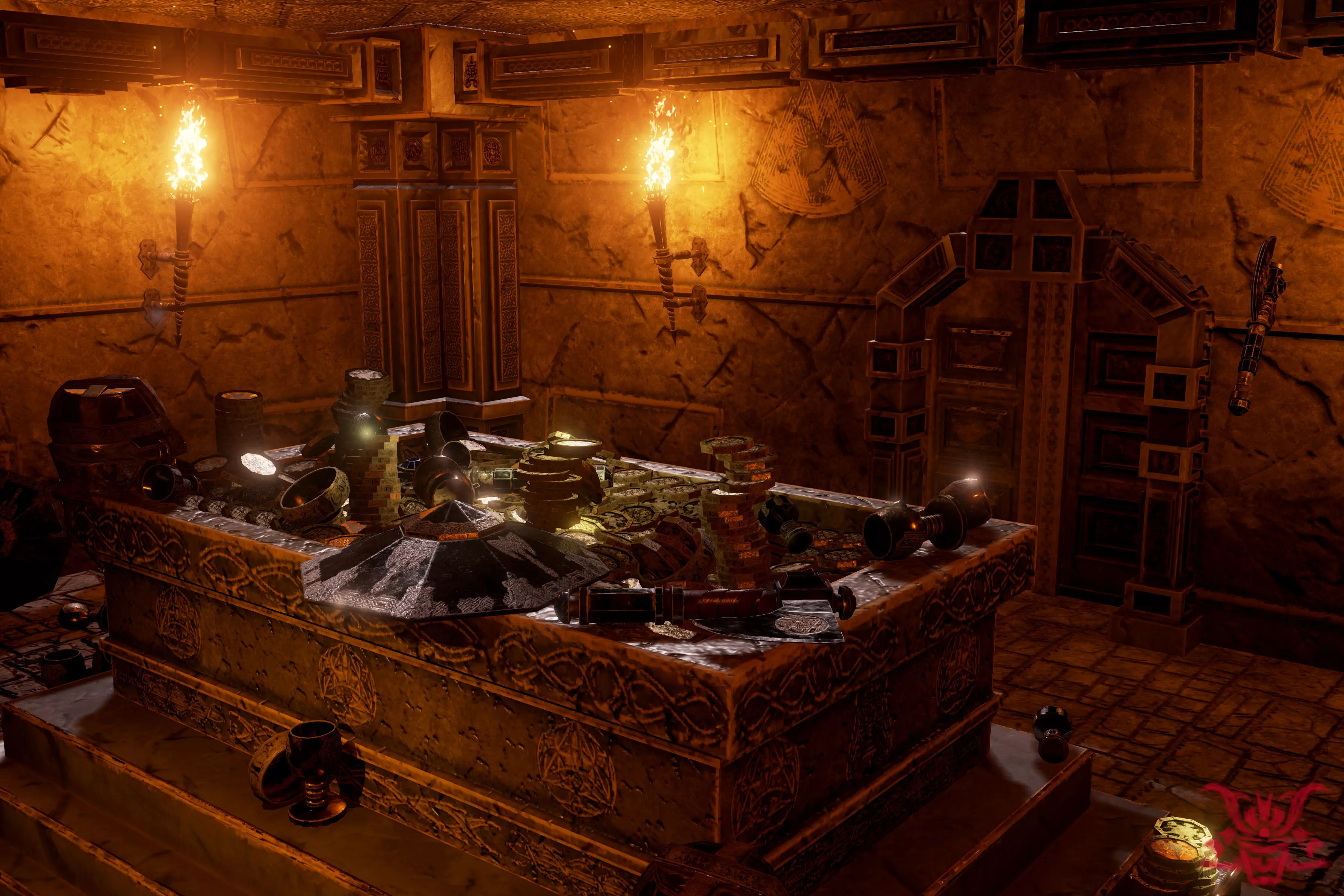 Medieval Fantasy Dwarf Treasure Room Low-poly 3D model_0