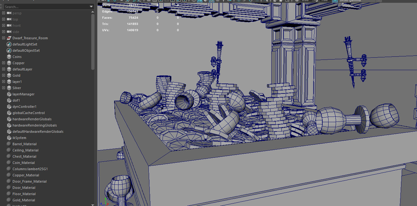 Medieval Fantasy Dwarf Treasure Room Low-poly 3D model_38