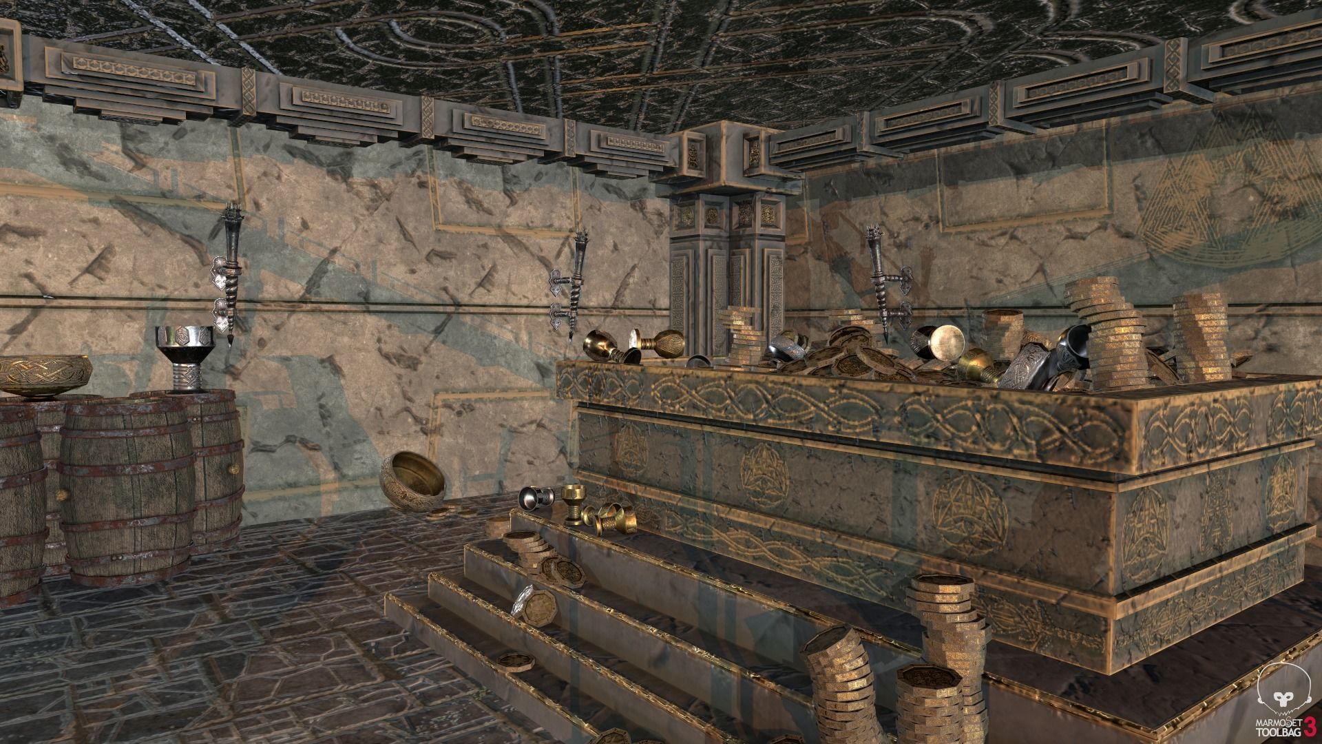 Medieval Fantasy Dwarf Treasure Room Low-poly 3D model_22