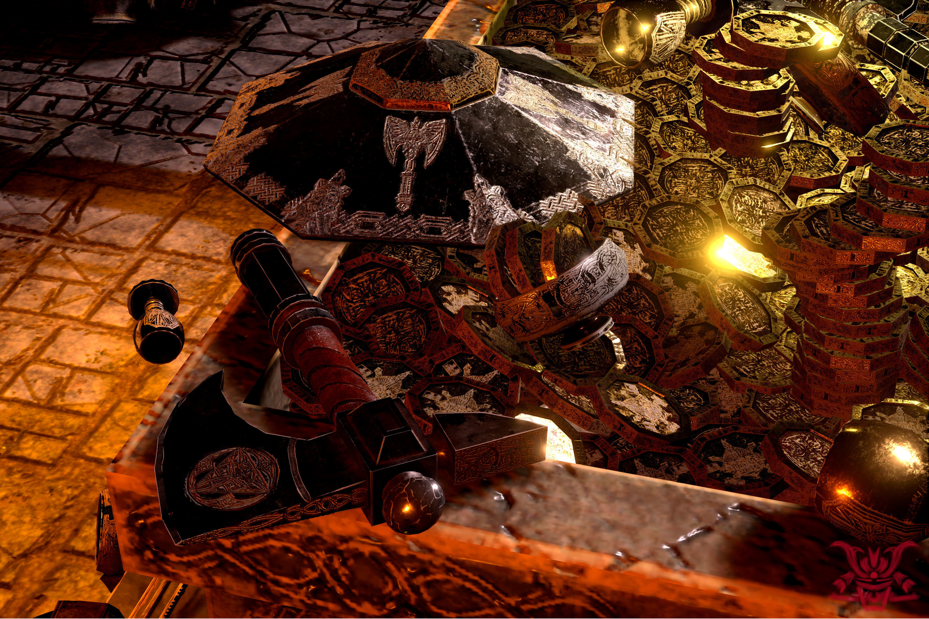 Medieval Fantasy Dwarf Treasure Room Low-poly 3D model_2