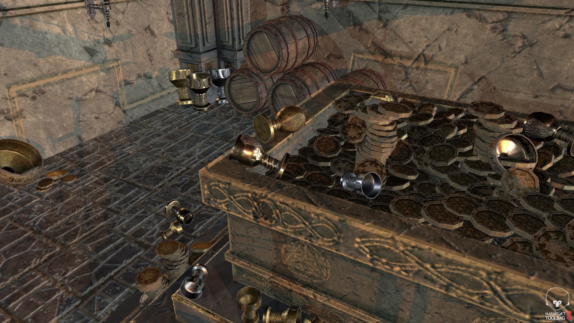 Medieval Fantasy Dwarf Treasure Room Low-poly 3D model_25