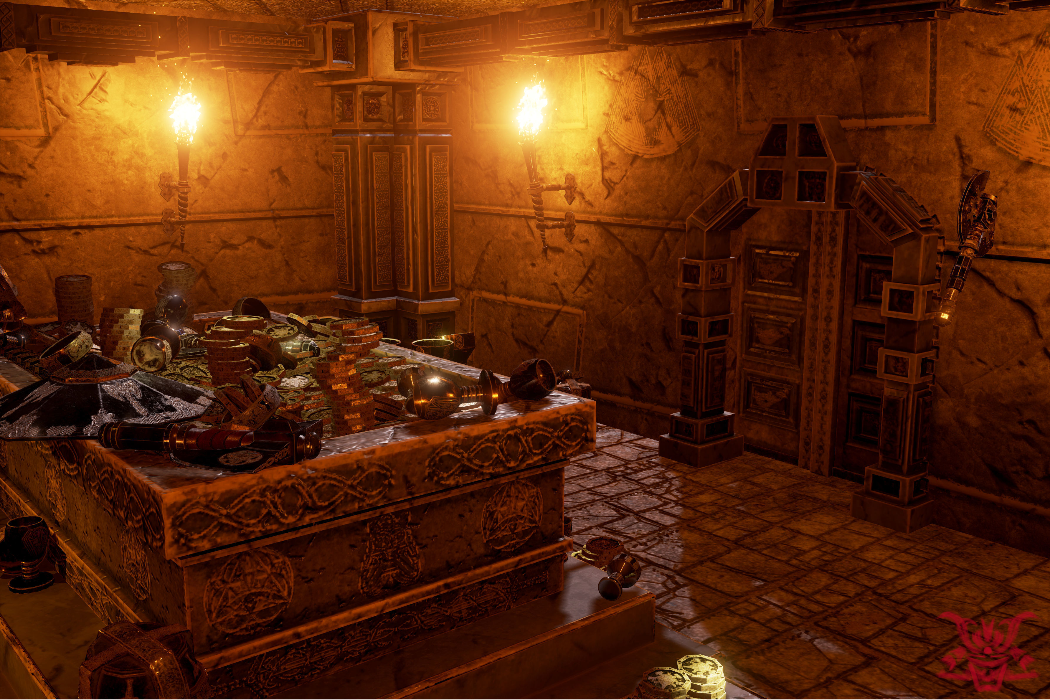 Medieval Fantasy Dwarf Treasure Room Low-poly 3D model_1