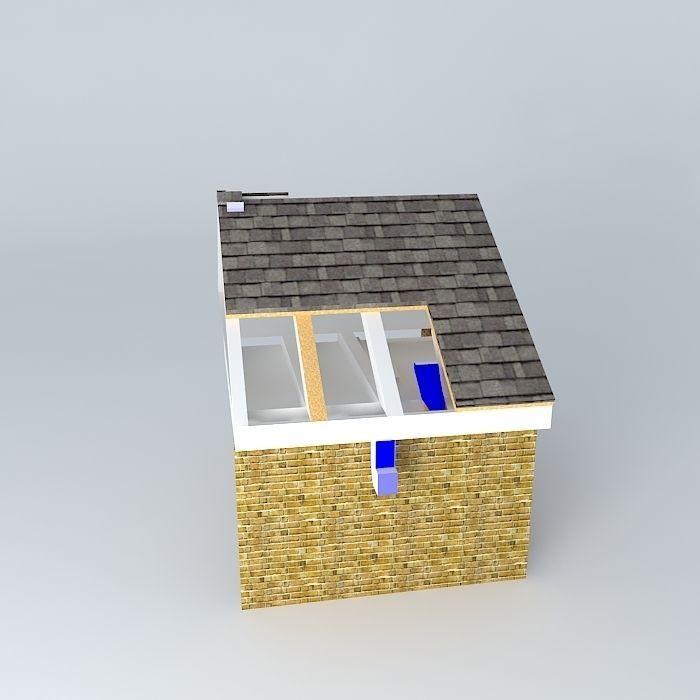 Ice Dam Prevention-Attic Venting-Ridge and Soffit Free 3D model_2