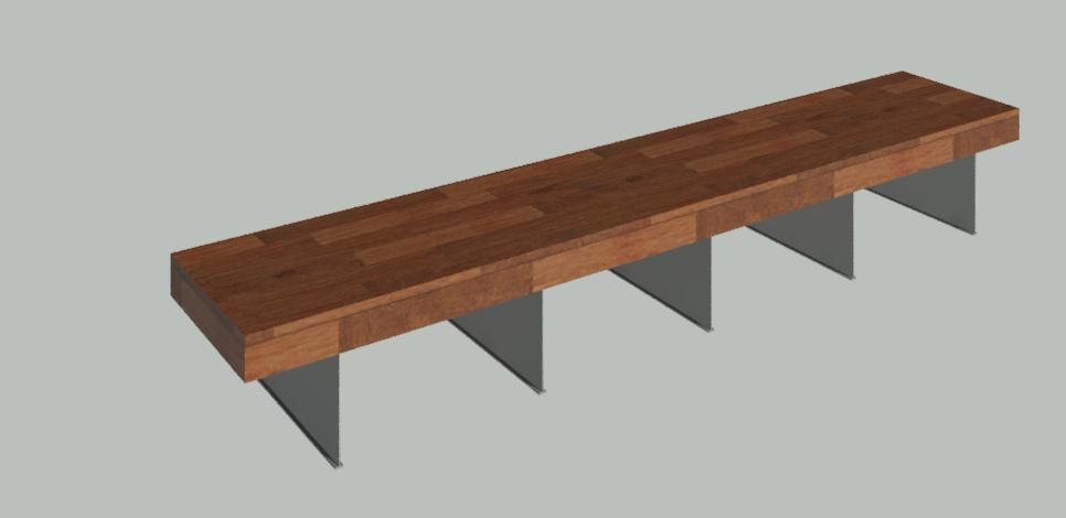 EXTERIOR PARAMETIC WOOD BENCH 3D model | CGTrader