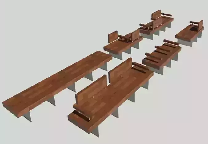 EXTERIOR PARAMETIC WOOD BENCH