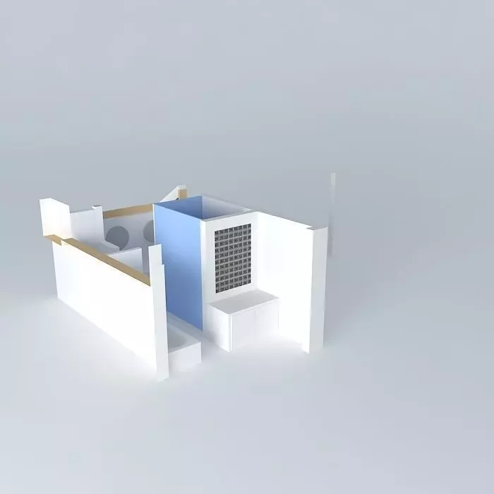 Overhead view bathroom design Free 3D model
