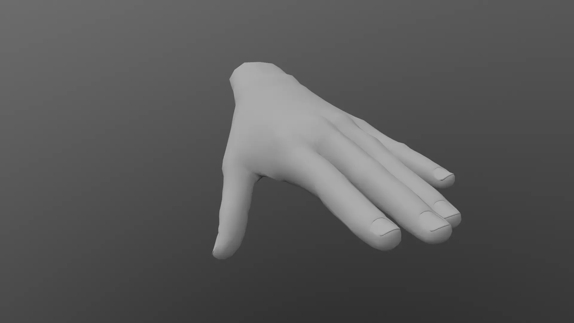 Low poly Hand base model Low-poly 3D model_0