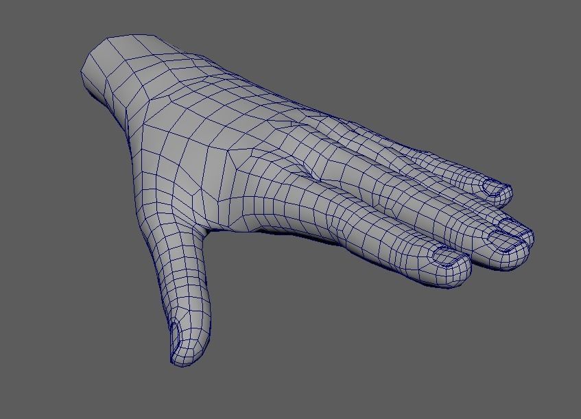 Low poly Hand base model Low-poly 3D model_2