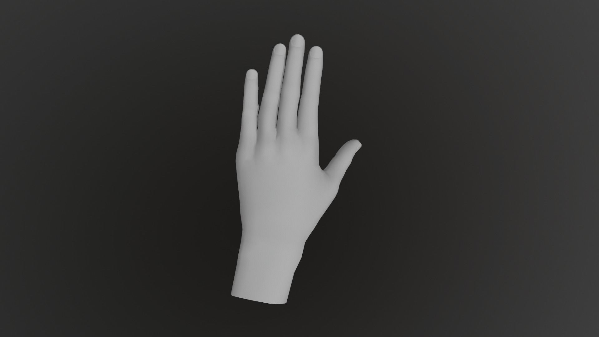 Low poly Hand base model Low-poly 3D model_3