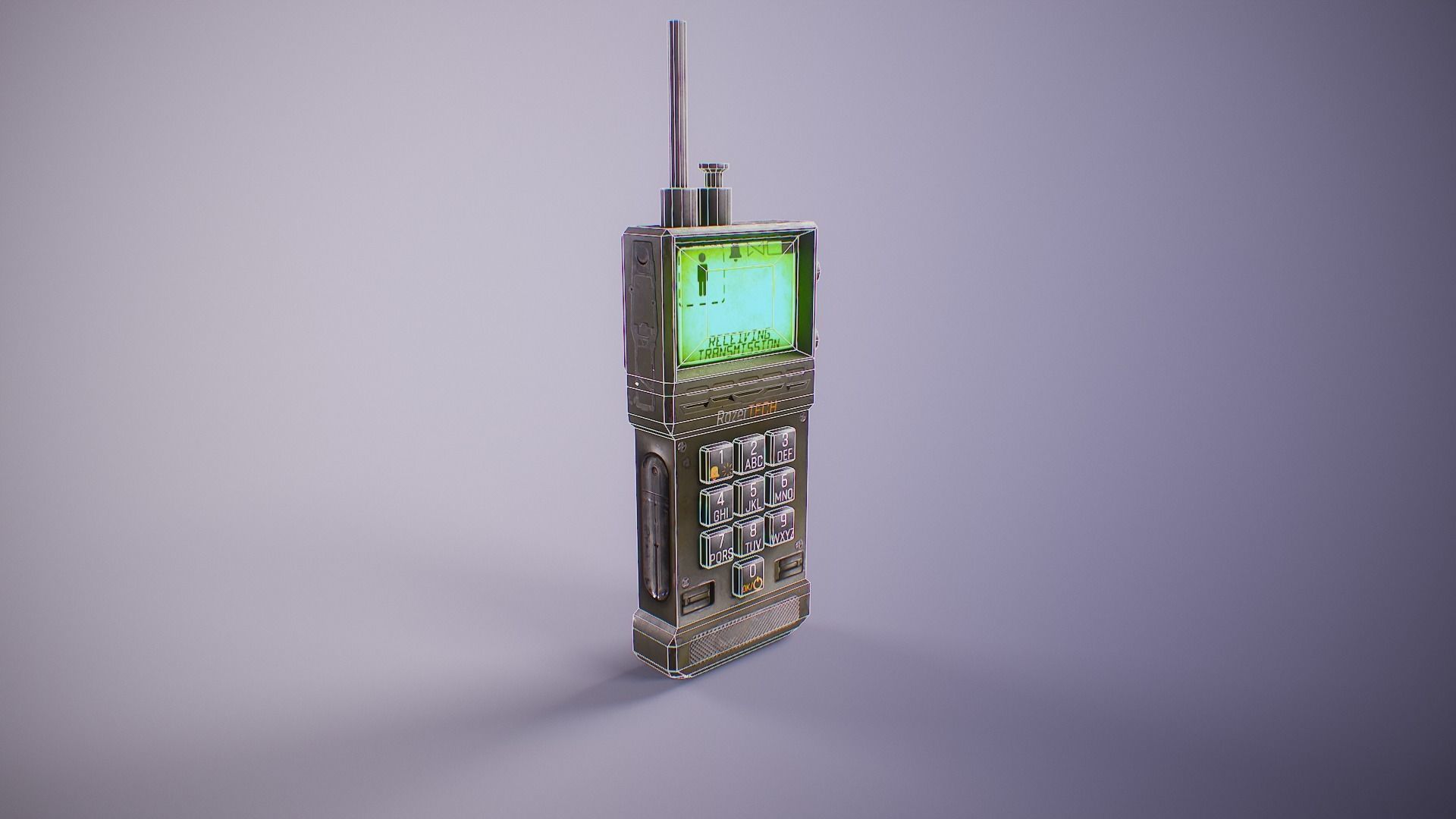 PBR Retro Sci-Fi Communicator Low-poly 3D model_16