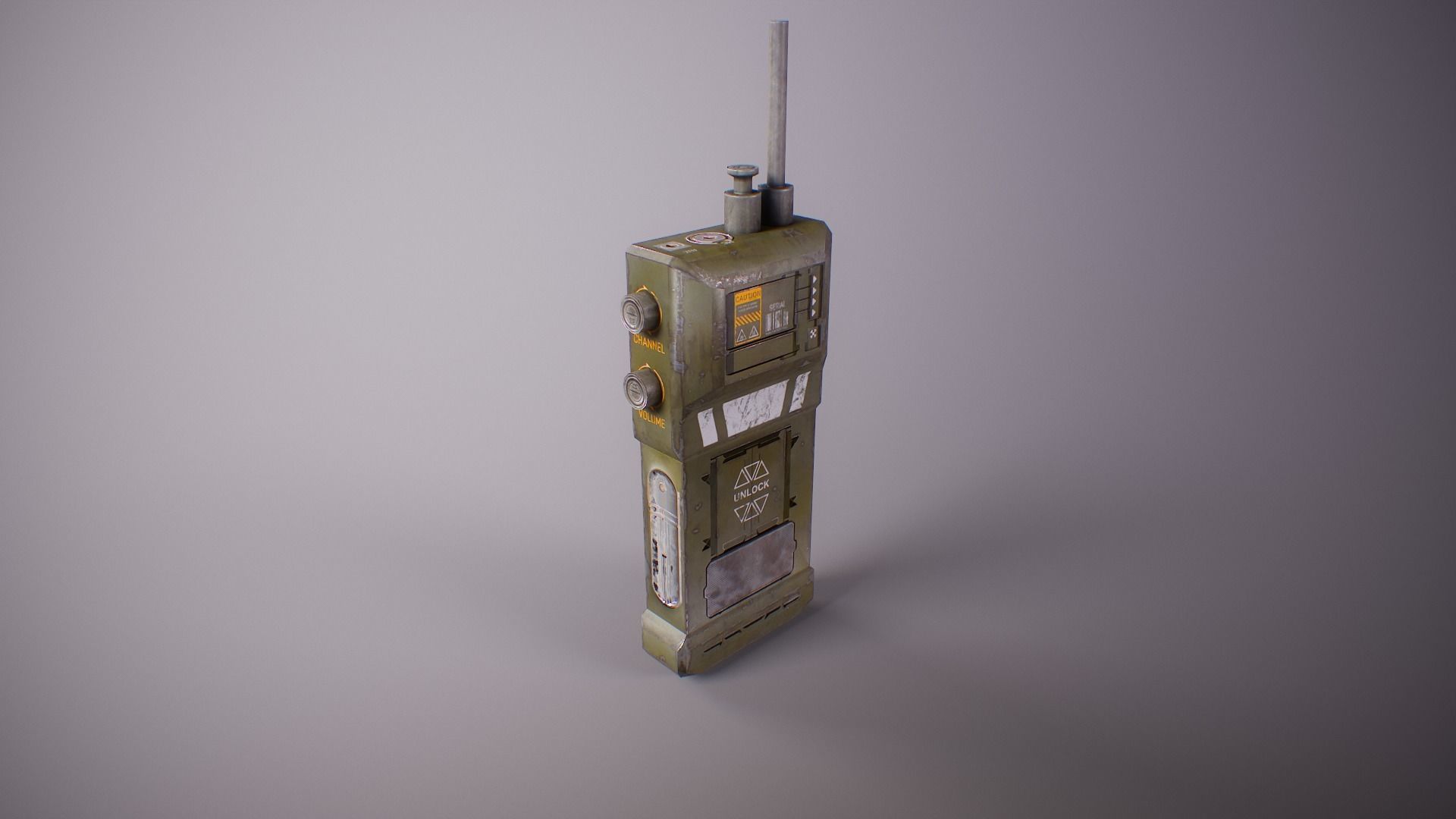 PBR Retro Sci-Fi Communicator Low-poly 3D model_4