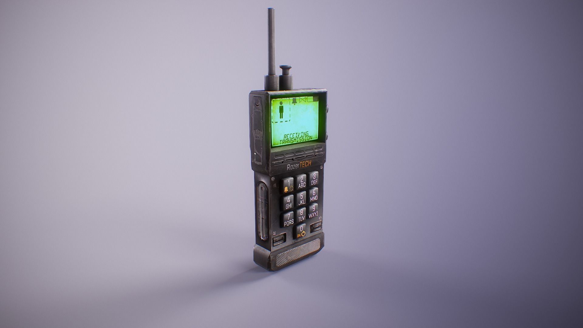 PBR Retro Sci-Fi Communicator Low-poly 3D model_10