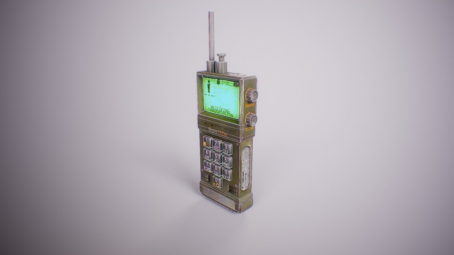 PBR Retro Sci-Fi Communicator Low-poly 3D model_19