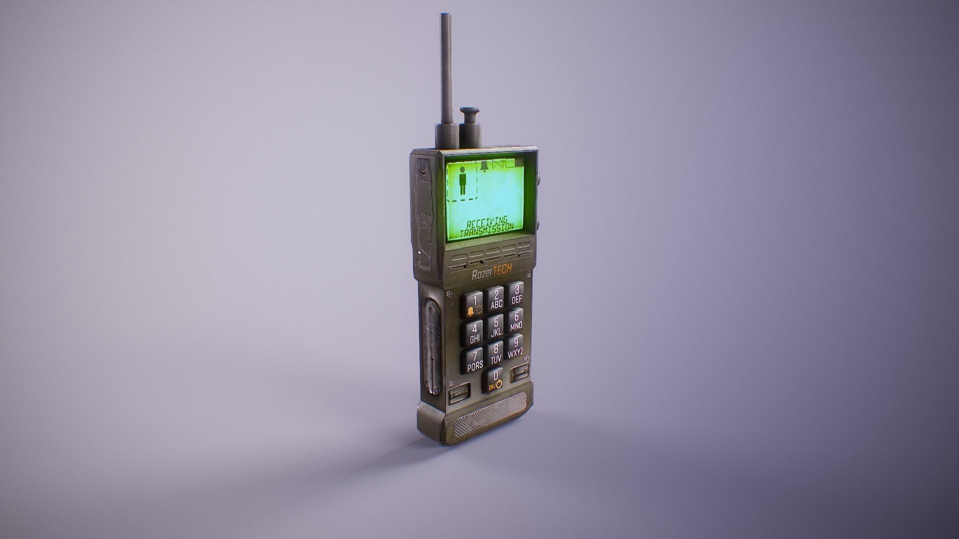 PBR Retro Sci-Fi Communicator Low-poly 3D model_2