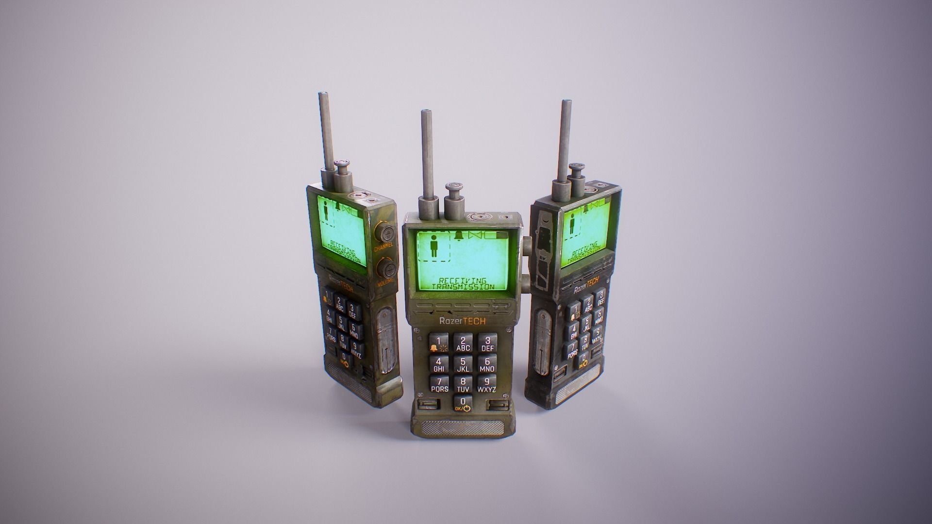 PBR Retro Sci-Fi Communicator Low-poly 3D model_14