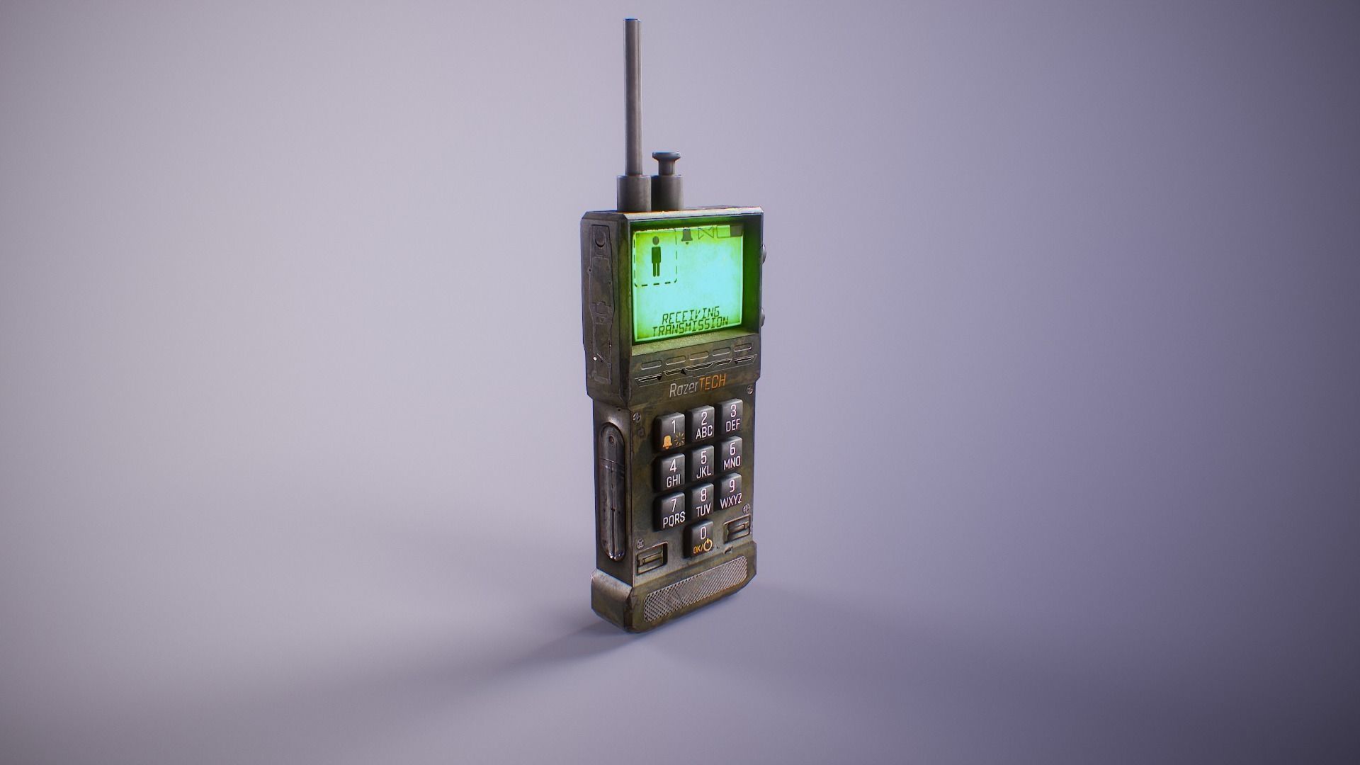 PBR Retro Sci-Fi Communicator Low-poly 3D model_6