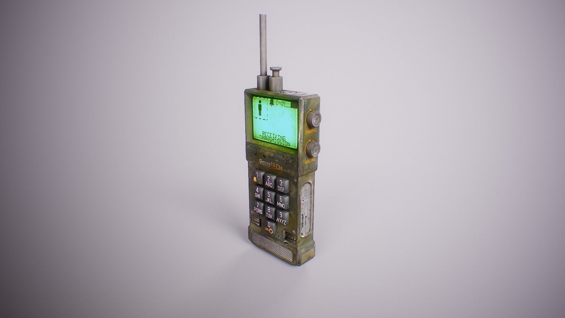 PBR Retro Sci-Fi Communicator Low-poly 3D model_9