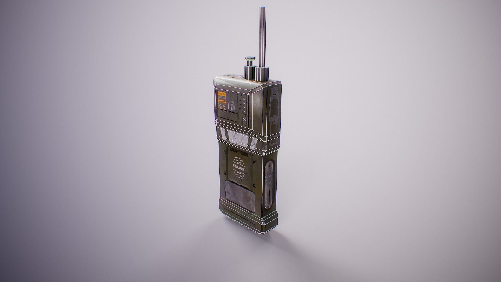 PBR Retro Sci-Fi Communicator Low-poly 3D model_17