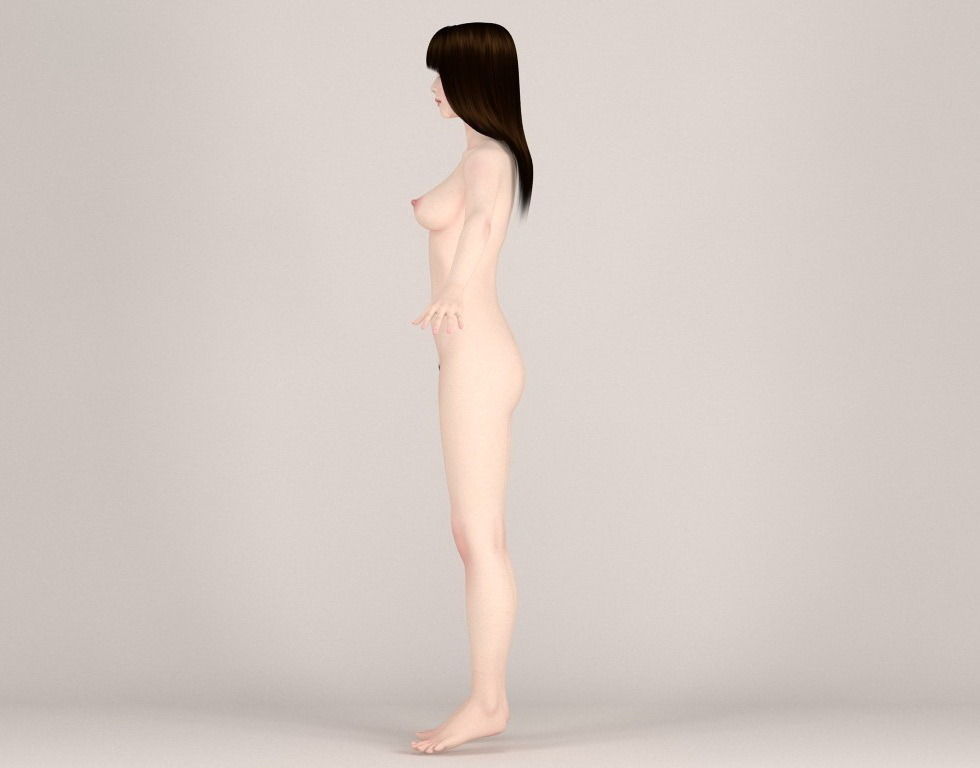  T pose nonrigged model of Akari in Christmas costume 3D model_14