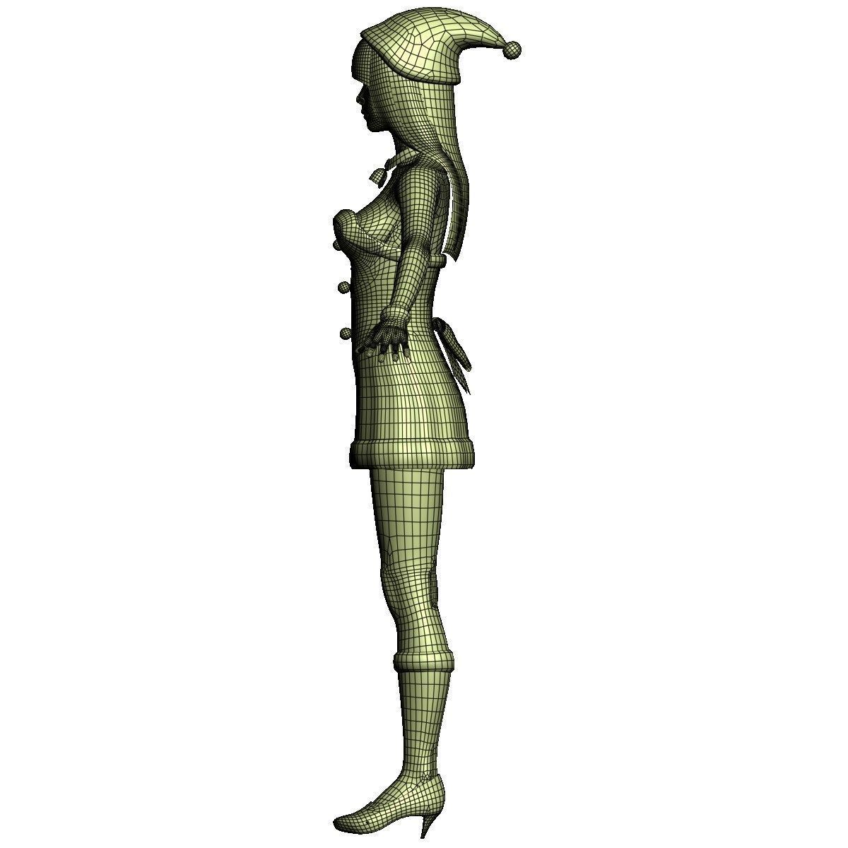  T pose nonrigged model of Akari in Christmas costume 3D model_21